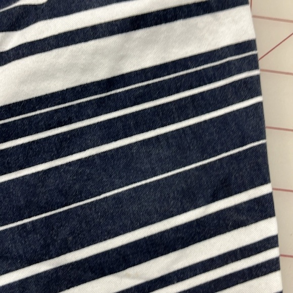 CASLON Navy/White Cotton 4 Pocket Nautical Stripe Beachy Picnic Preppy Shorts 0 - Picture 7 of 14